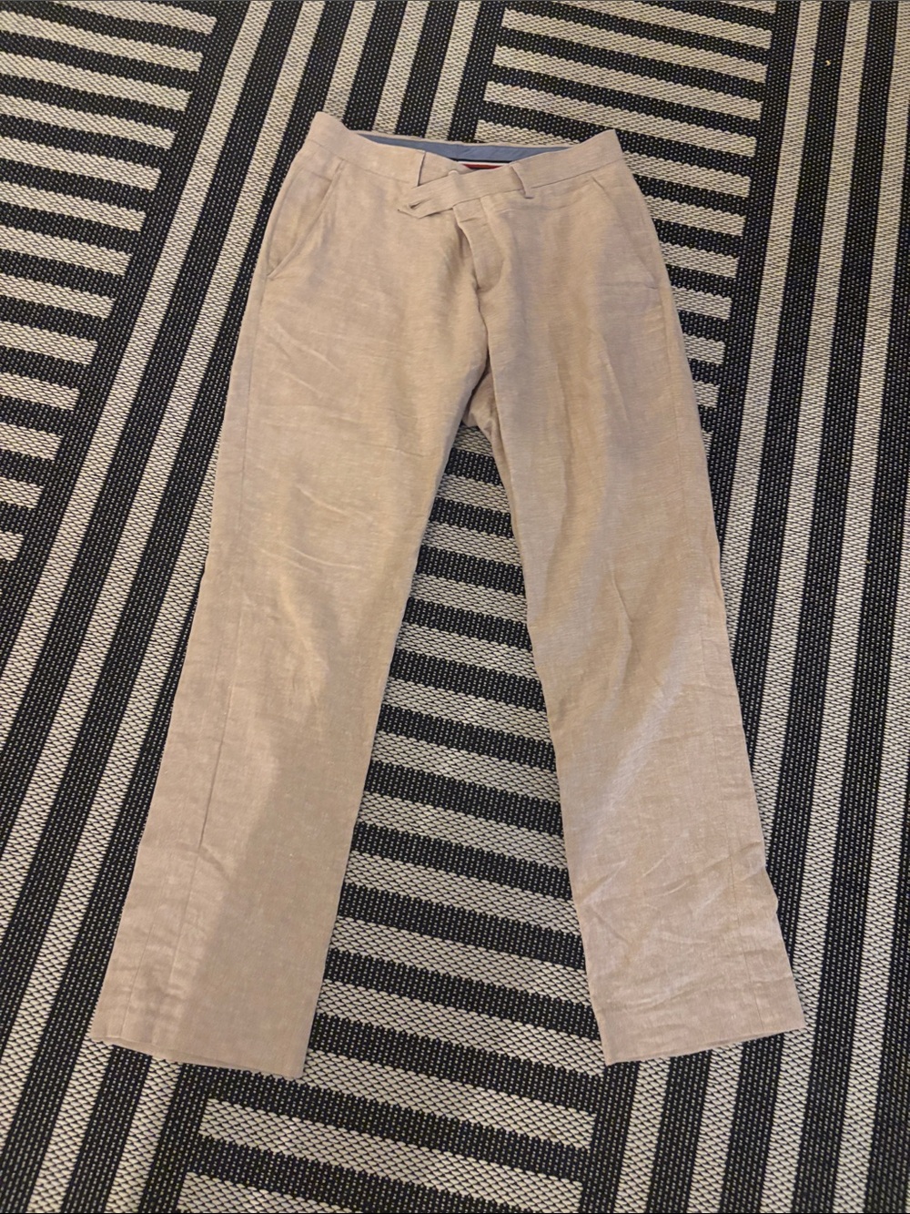 Tommy Hilfiger Beige Linen-Blend Chinos